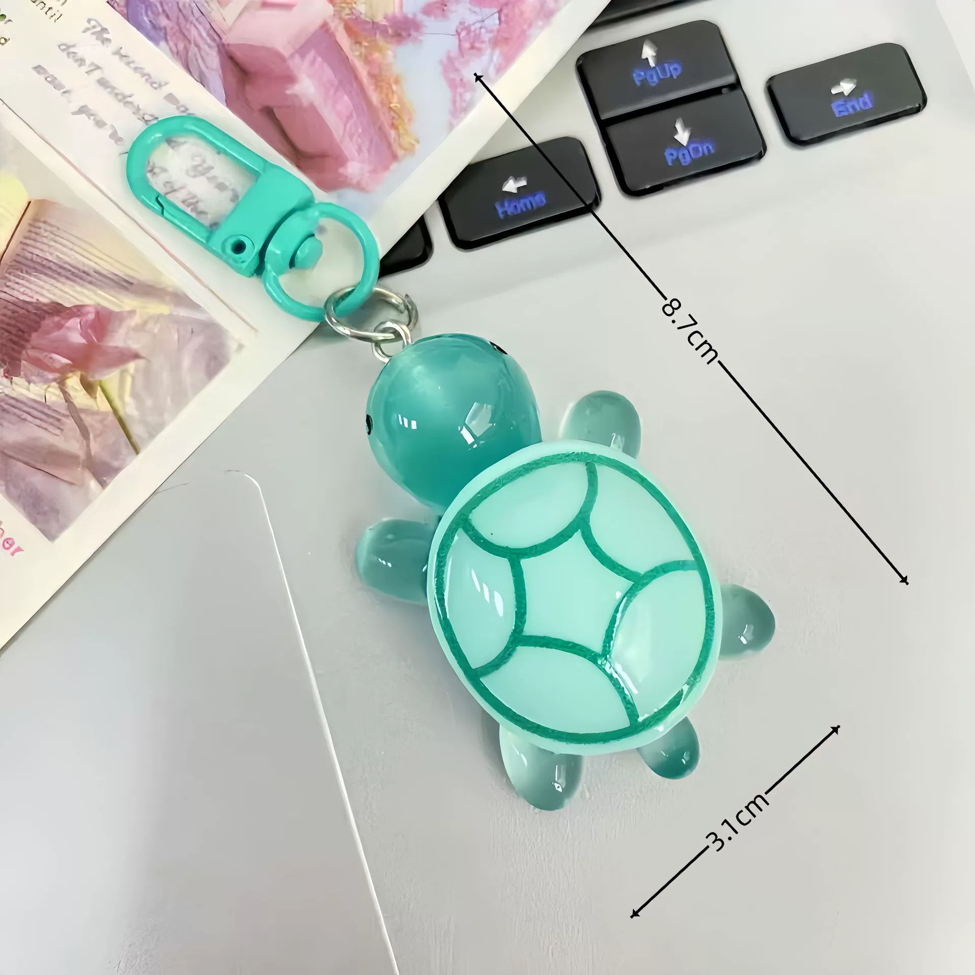 Кейчейн милый мультяшный черепашка 2 см, светящиеся варианты, брелок для рюкзака