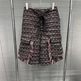 2025年秋冬新款时尚气质百搭小众设计花呢抽绳复古粗花直筒七分裤