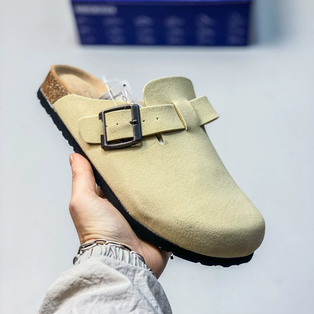 Высококачественные полуподкованные сандалии BK London серии Birkenstock для мужчин и женщин, однотонная пробковая толстая подошва нескользящая универсальная повседневная обувь