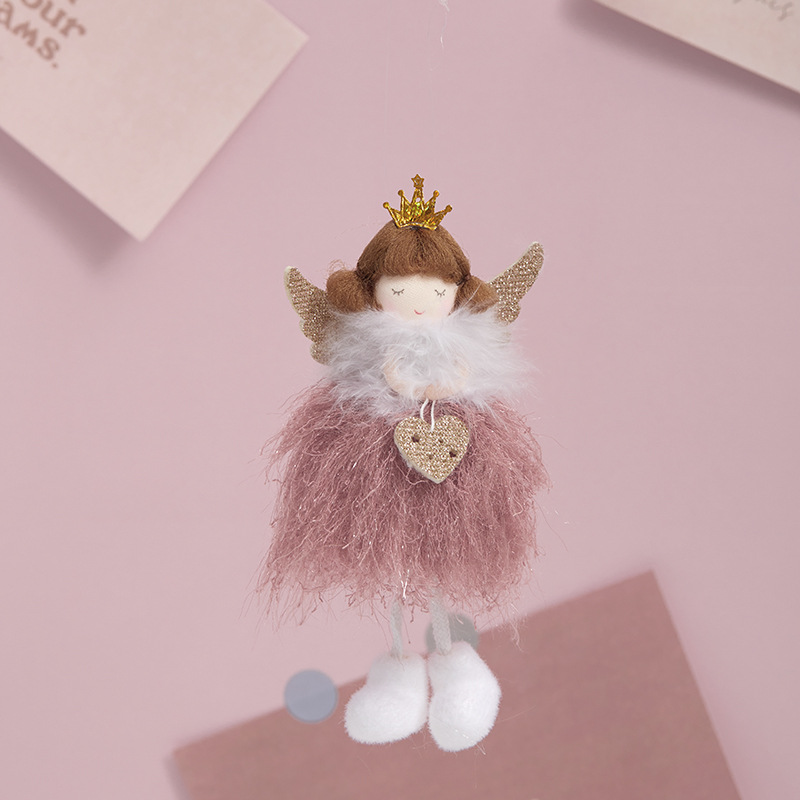 Nuevos productos transfronterizos de muñecas de ángel de niña pequeña decoración de Navidad colgante lindo colgante de ángel de peluche