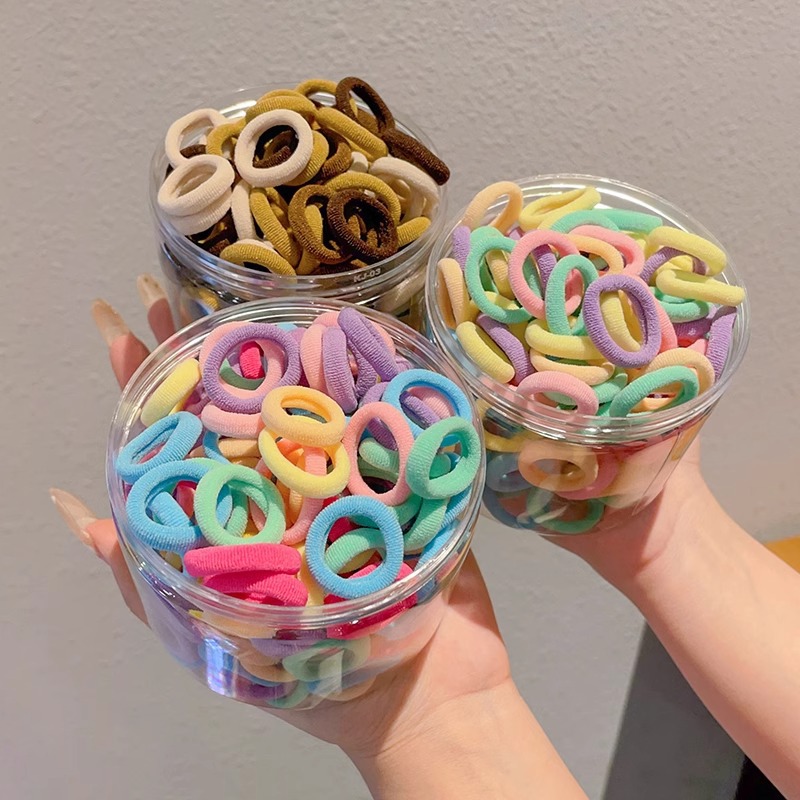 Anillo de cabello para niños de alta elasticidad no lesiones cabello de cabello de niña trenzada banda de goma para el cabello atado cubierta de cuero duradera