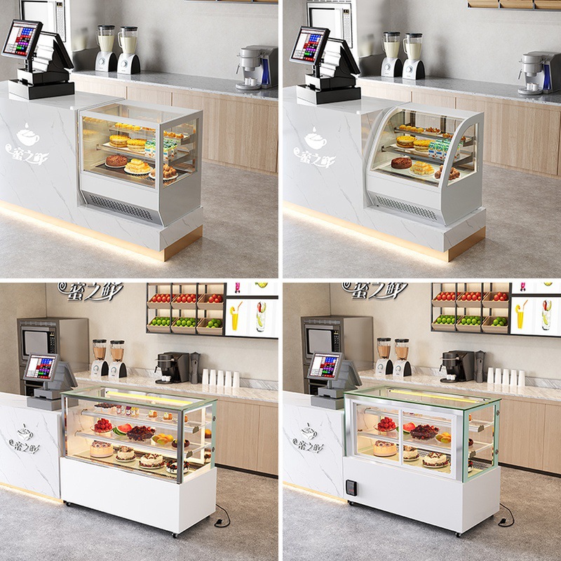 直角蛋糕柜西点甜品小型保鲜风冷展示柜水果网咖台式冷藏柜商用