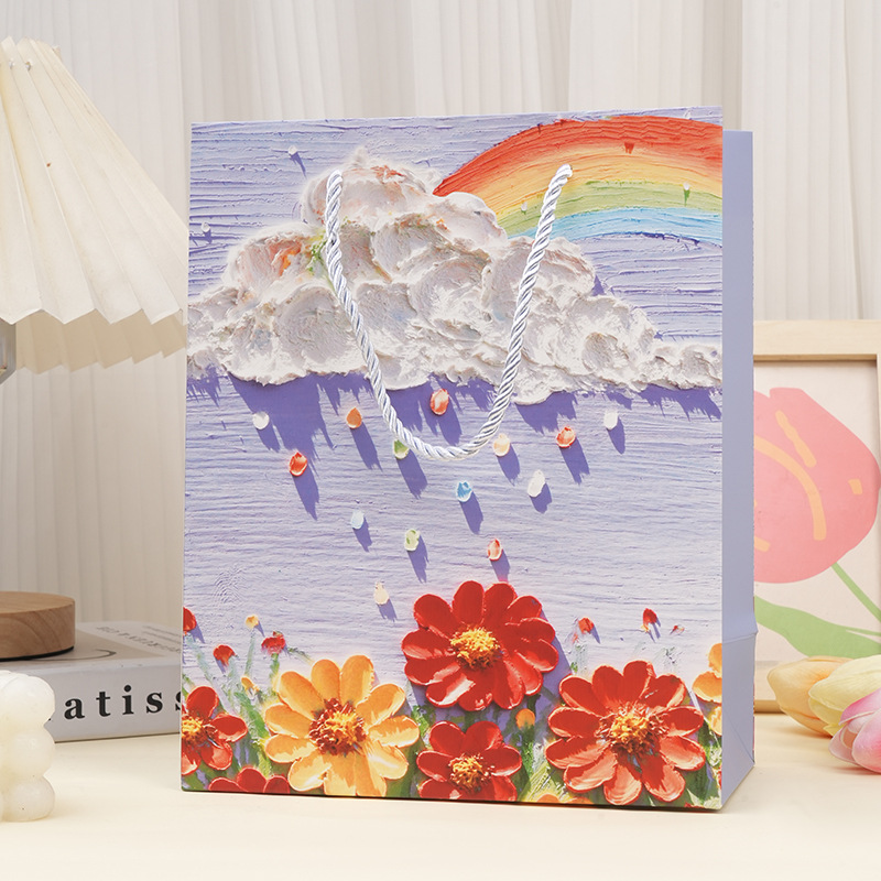 비 온 뒤 무지개 8001-1 (손잡이 유화); 고급 백상지; 14x7x15