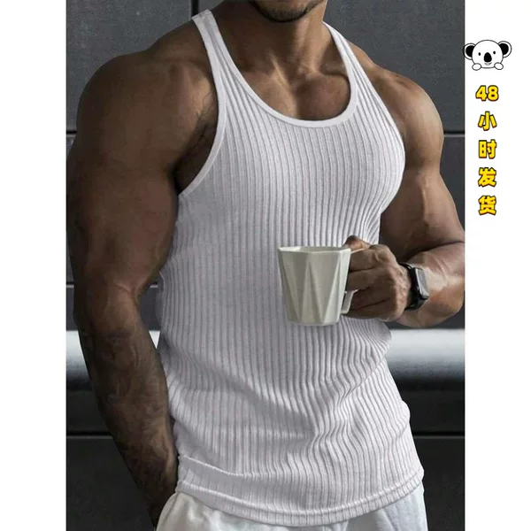 X 60751 Vertical Stripe Knit Men's Tank Top