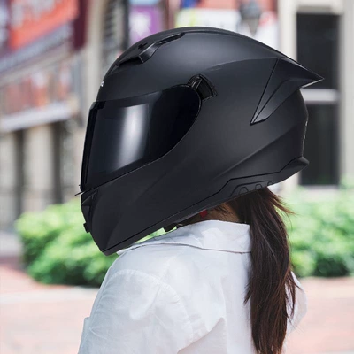 3C Certified Motorcycle Helmets for Men, Motosiklet kaskı (dəbilqə) - matt-black-brown-lenses-m