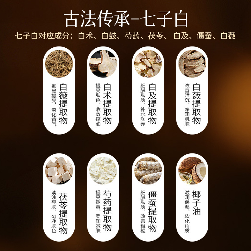 SKT hierba natural Qizi Baishi limpieza facial, limpieza facial, baño de piel, hidratación, limpieza, jabón de aceite esencial fabricante image 3