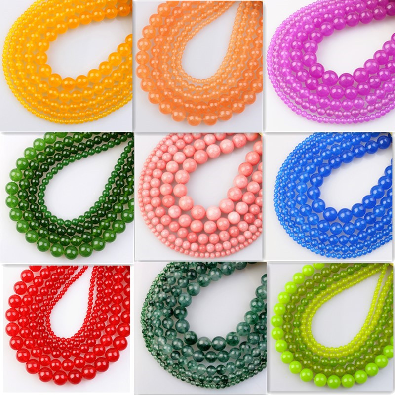 Natural Stone Agate Beads, Colored Jade Stone Beads DIY Jewelry Accessories, Bead Necklace Raw Materials