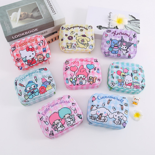Japanese girl heart osmanthus dog sanitary napkin storage bag portable aunt napkin lipstick powder cake small item storage bag