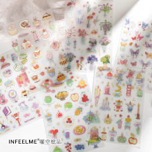 霁旅Infeel.Me浪漫收藏家系列PET闪砂贴纸ins风花卉蝴蝶手帐贴纸