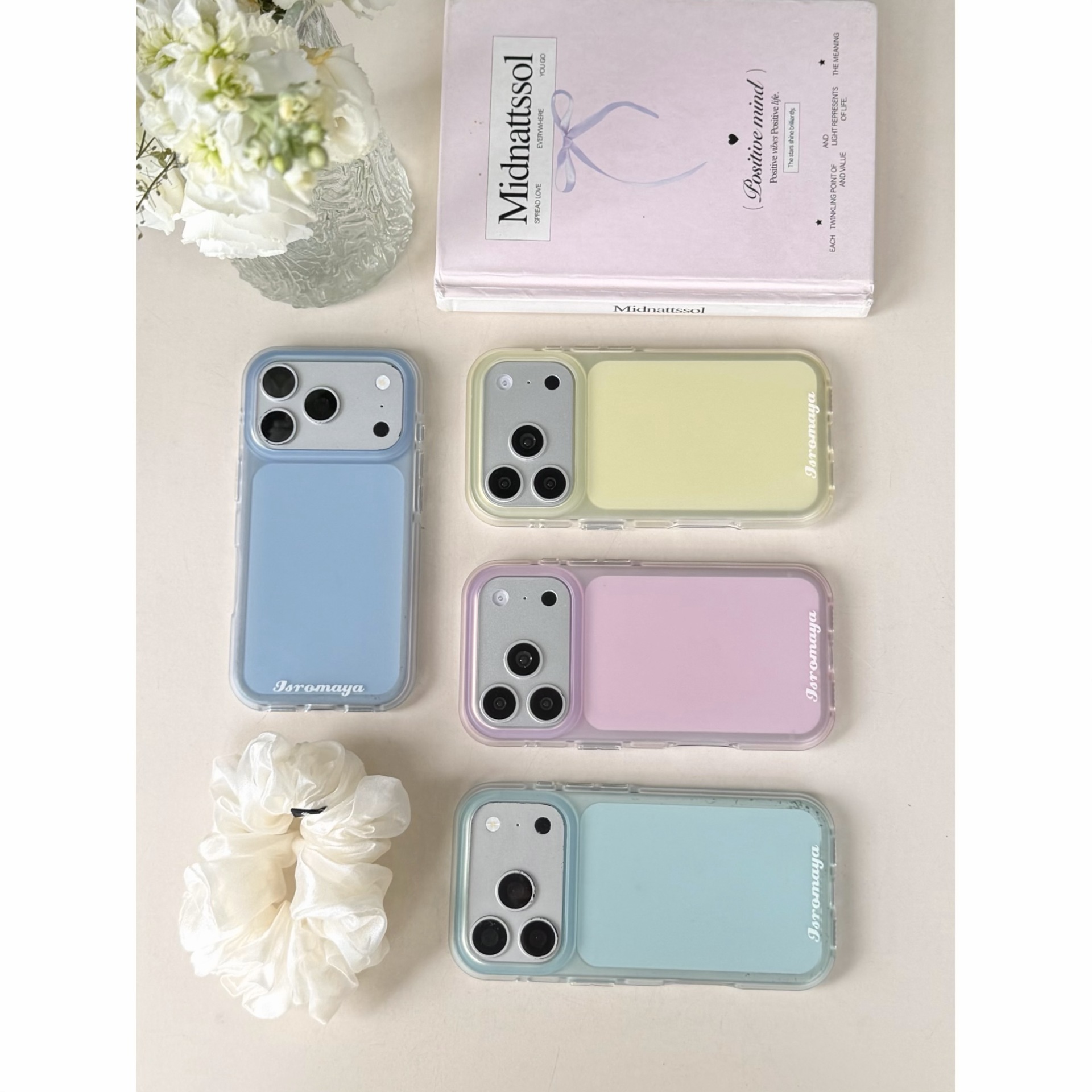Korean-Style Summer Solid Color Semi-Transparent Matte Phone Case Suitable for Apple 18 Pro Max, iPhone 17 with Rounded Edges, iPhone 16 Couple's Case