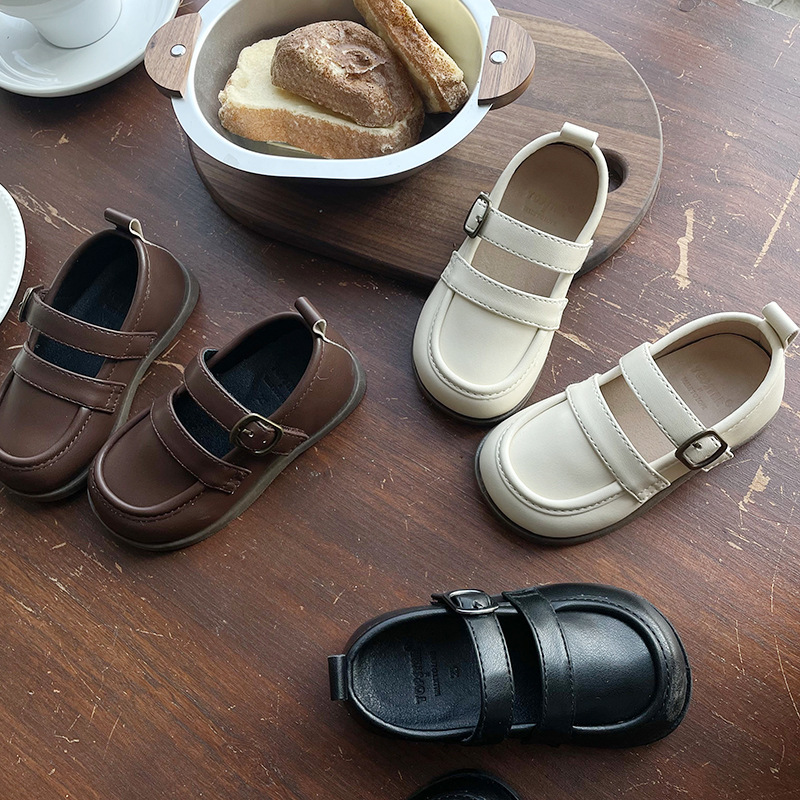 Free Shipping Topstar Children's Shoes Kidsren's Leather Shoes Korean Style Japanese Style Preppy Style Girls' Shoes Soft Sole Indoor Baby Shoes 1501