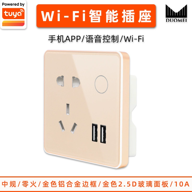 Graffiti smart socket wifi graffiti 10A five -hole band USB factory wholesale smart zigbee socket
