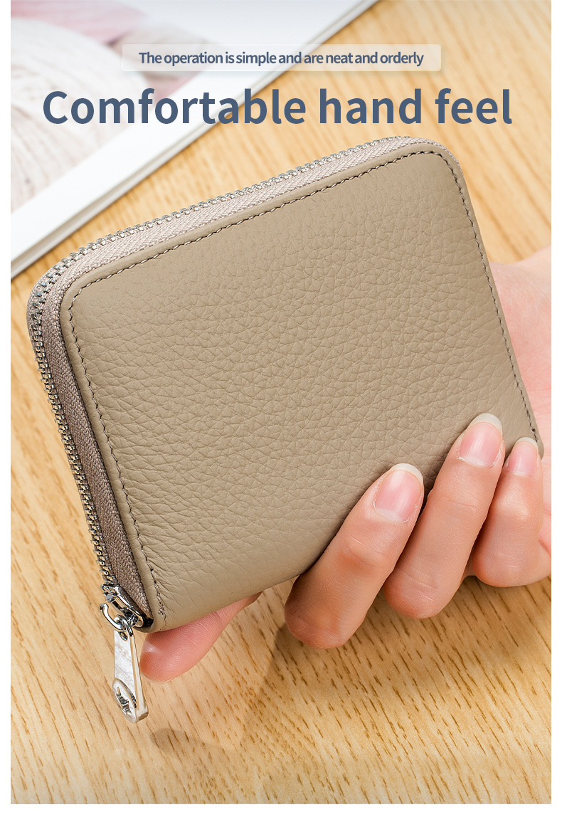 Heißer verkauf große kapazität reißverschluss akkordeon karte aus echtem leder RFID Japanischen multifunktionale geldbörse_voghion.com