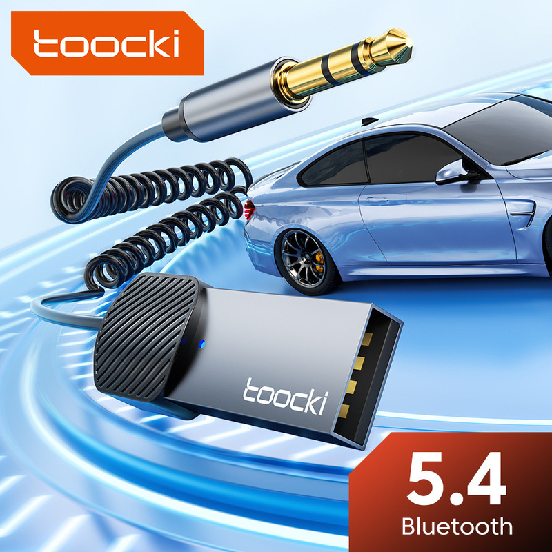 Toocki 3.5mm Bluetooth Adapter Aux Car Wireless Receiver 5.4 Bluetooth Audio Converter