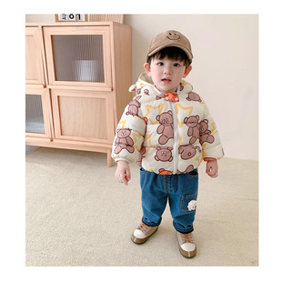 Baby Cotton-Padded Clothes, Kidsren's Thickeneded Outwears, Boys and Girls, Infant Kidsren's Clothing Tops, Autumn and Winter Cotton-Padded Jackets, Cartoon Casual Styles
