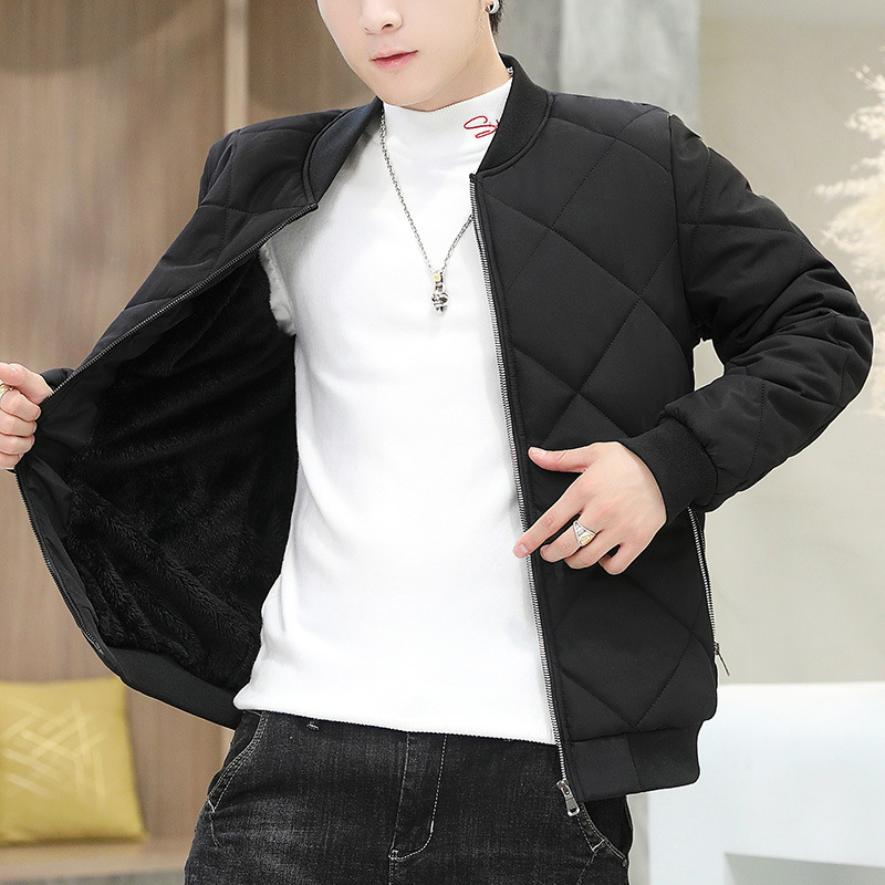 Abrigo de Algodón con Cuello Alto para Hombre, Otoño-Invierno 2025, Nuevo Modelo Grueso y Cálido, Exclusivo para Amazon Transfronterizo