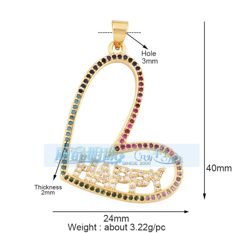3g Weight Pendant Jewelry Making Type DIY Jewelry Accessories Classification 1 Piece Quantity Copper Material Heart Shape Pattern Hip-Hop, Vintage Style Style 1 Piece Copper Heart Shape Pendant 11