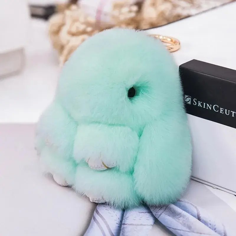 工場卸売レッキスウサギの毛皮の死んだウサギのペンダントぬいぐるみウサギのキーホルダーアクセサリーゴーグミ人形小物