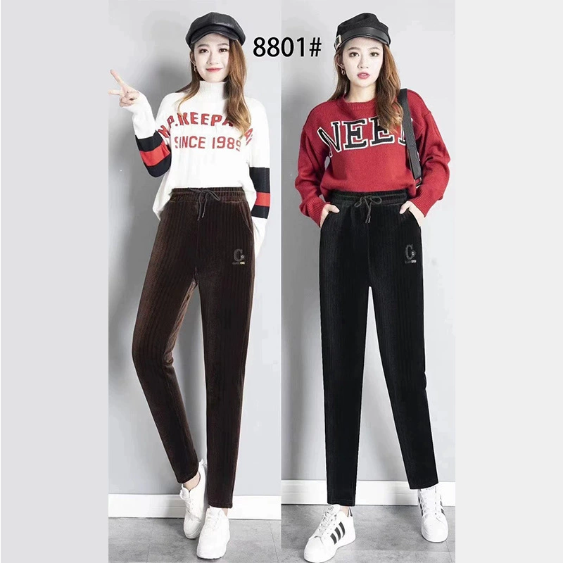 Осенние повседневные вельветовые брюки с высокой талией для женщин среднего и старшего возраста 2025 года, леггинсы средней плотности с эффектом подтяжки бедер.