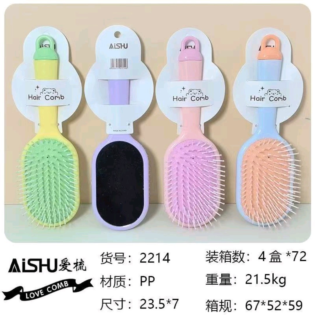 Bonito peine de peinado color macarrón con cojín de aire para masaje, adecuado para uso doméstico y dormitorios estudiantiles, cepillo de pelo de plástico suave con cojín de aire.