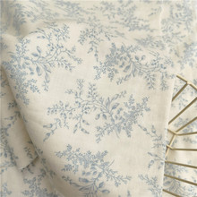 2.5门幅双层纱布无荧光 复古法式蓝碎花 纯棉布料床品家居服面料