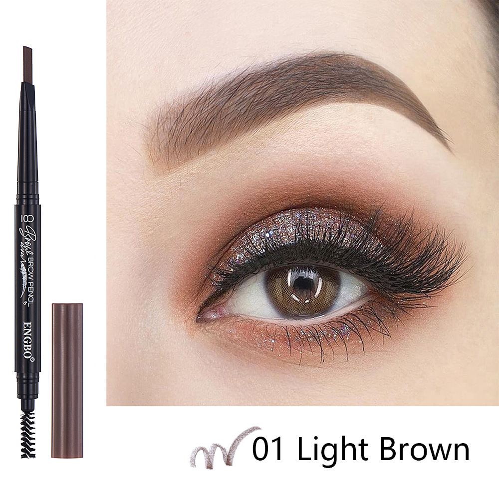 ENGBO's dual-head eyebrow pencil for foreign trade comes with an eyebrow brush that automatically rotates, ensuring long-lasting eye cosmetics without smudge full figure