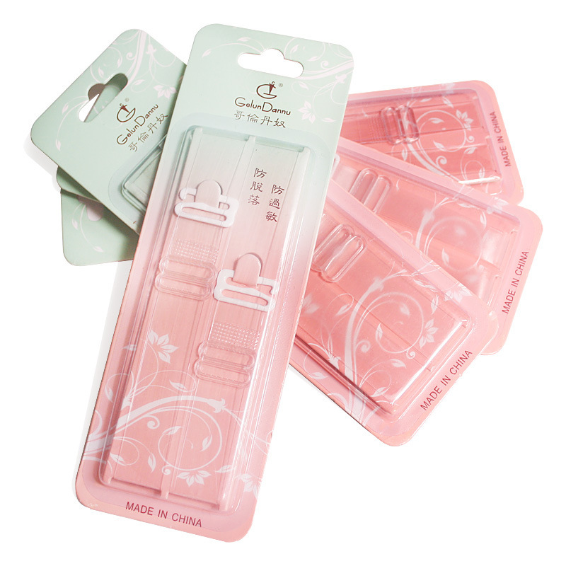 Boutique blister boxed bra underwear transparent shoulder strap widened lengthened non-slip invisible bra strap 1.5