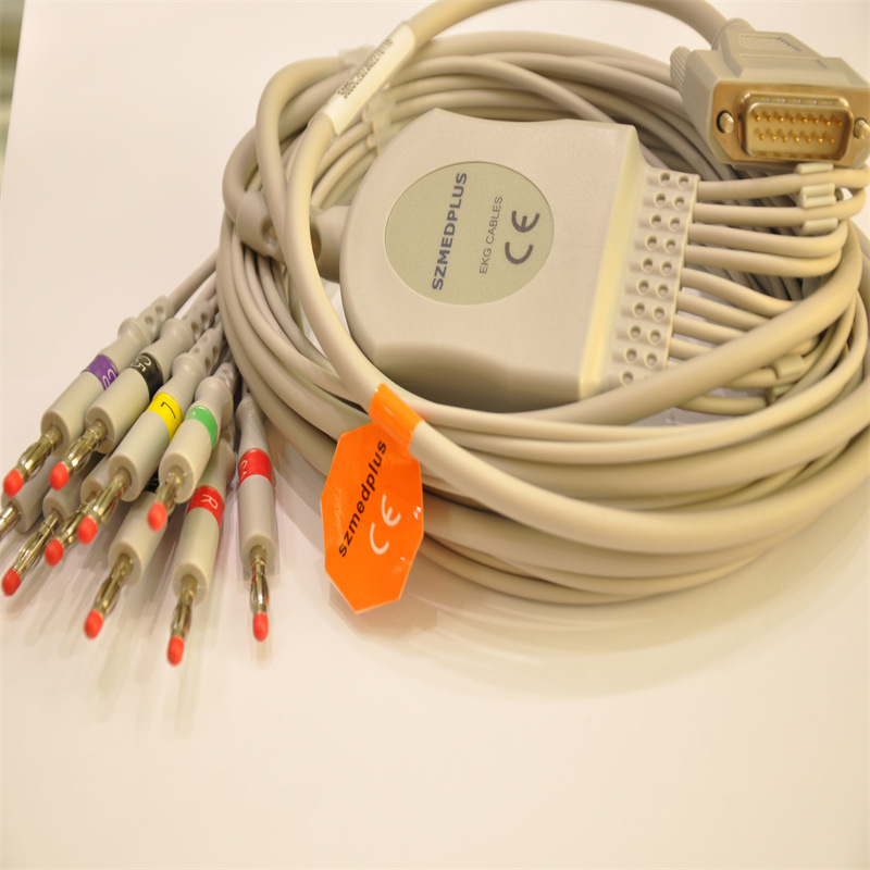 兼容理邦心电图机SE-12心电导联线医疗便携医用级