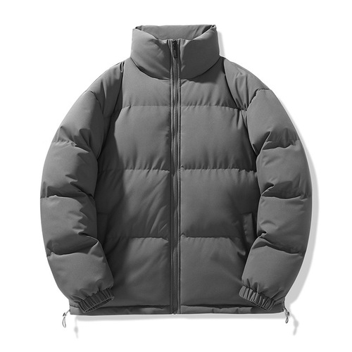 Down-filled cotton jacket for men with stand-up collar, thick winter outerwear, trendy brand, loose cotton coat, cold-resistant and warm bread coat for 2025 winter.