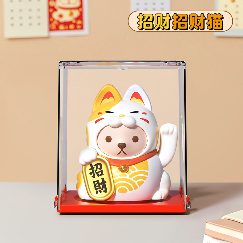 Gato de la suerte solar pequeño gato de la mano de la energía de la luz gato mini gato interior del coche regalo de la oficina decoración de apertura