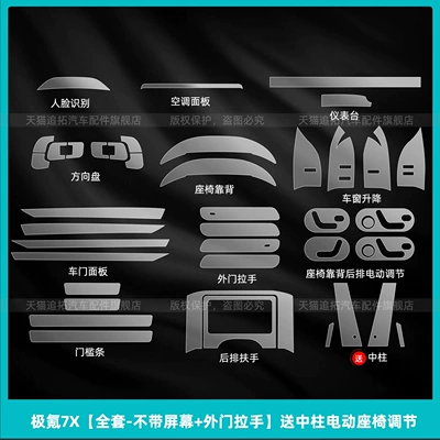 Zeekr 7X Window Lift Panel | Car interior film - ji-krypton-7x-full-set-without-screen-exterior-door-handle-comes-with-center-pillar-electric-seat-adjustment