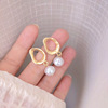 Elite earrings from pearl, silver needle, city style, high-quality style, simple and elegant design, internet celebrity, silver 925 sample, wholesale