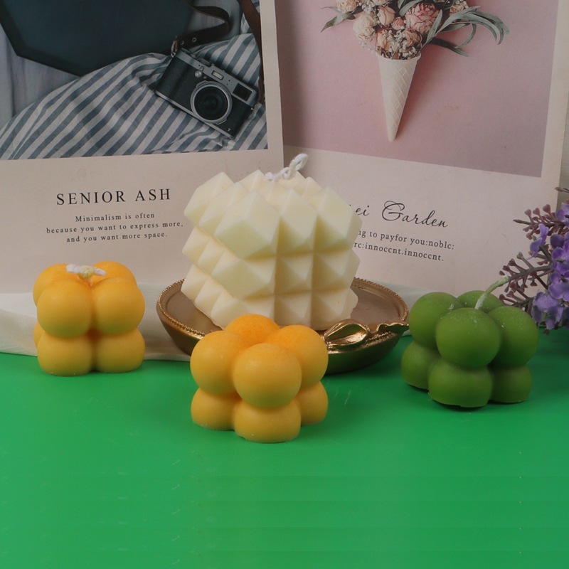 En línea celebridad ins bola mágica aromaterapia silicona vela molde diamante superficie bola aromaterapia molde de yeso fondant molde para hornear