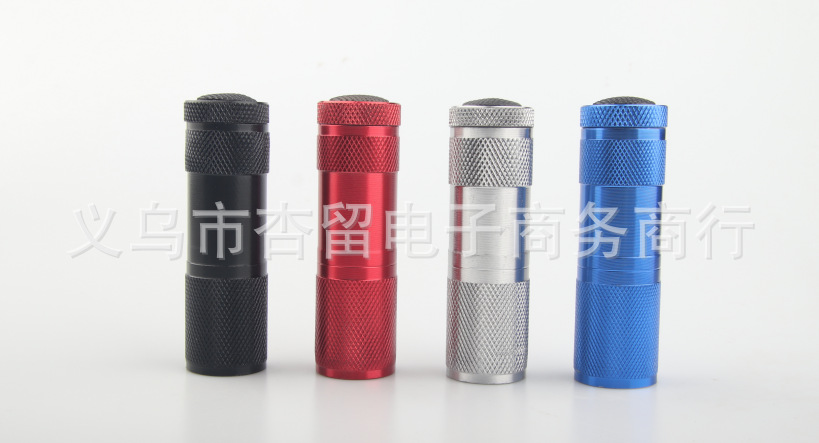 9LED Purple Light 395 UV Flashlight Banknote Verification Mini Nine Light UV Curing Mask Fluorescent Agent Test Light