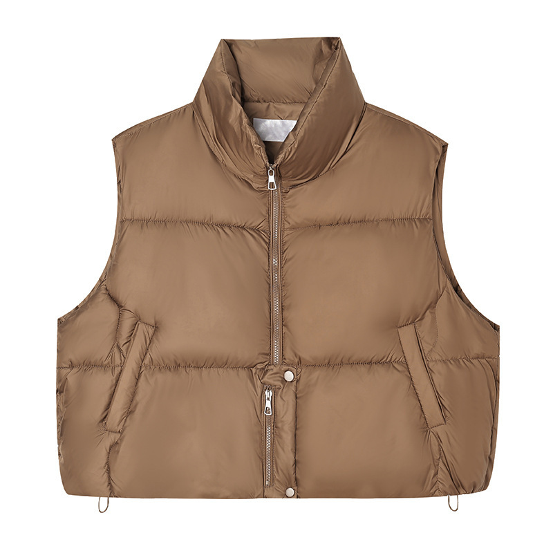 2025 nuevo chaleco de algodón coreano invierno corto engrosado chaqueta de pluma suelta ultra moda sensación de moda clip de caballo image 5