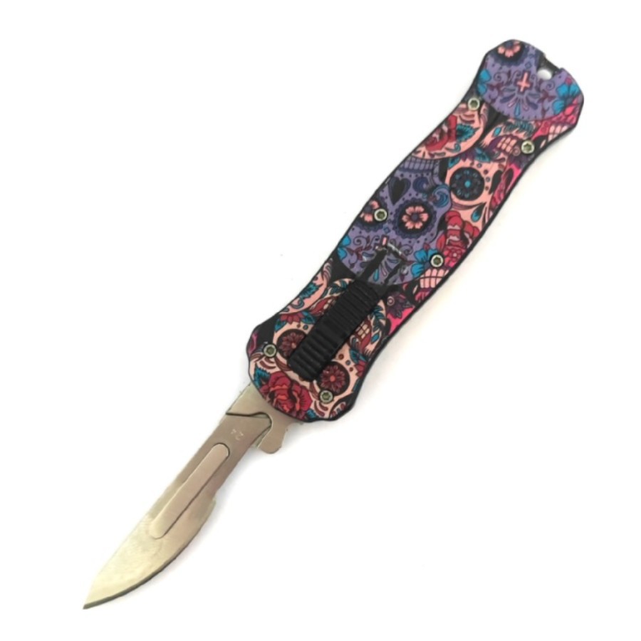 支持定制配刀片otf刀户外迷你高硬度伸缩小刀合金口袋刀快递小刀