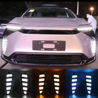 Подходит для Toyota 22-23 модели bZ4X дневной модификации автомобиля светодиодные дневные ходовые огни проточной рулевой фары передние противотуманные фары