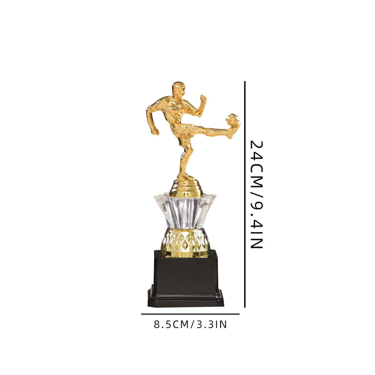 Trofeos personalizados para competiciones de fútbol, artes marciales infantiles, danza y taekwondo; producción y venta al por mayor de pequeños trofeos de plástico para fines conmemorativos.