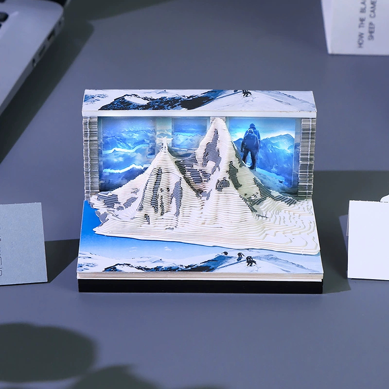 [Бумажная 3D-календарь «Эверест», бумажная скульптура, офисный настольный декор, креативный сувенир, объемный блокнот]