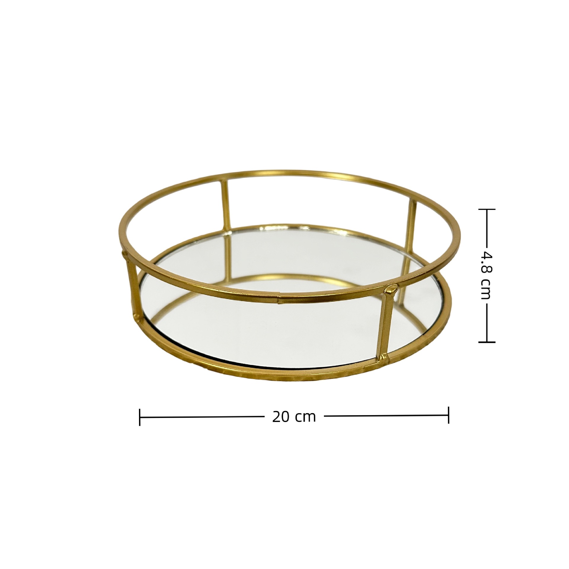 Espejo de lujo ligero bandeja de almacenamiento cosméticos perfumes joyas acabado estante de pastel estante de escritorio ins bandeja de aire