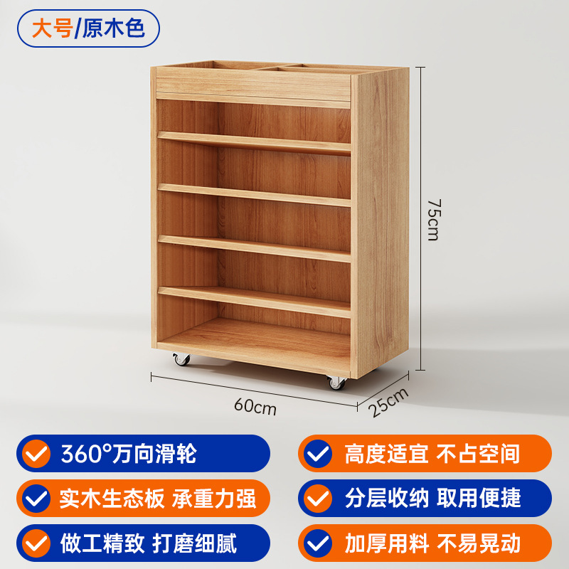 Estante pequeño junto al escritorio estante de suelo móvil con ruedas para el hogar simple contra la pared del dormitorio estante de suelo