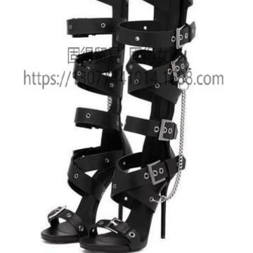 Трансграничная независимая станция ins Мода Подиум железная цепь Пряжка ремешок сандалии