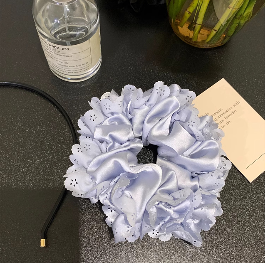 Peetales de encaje dulce círculo de intestino grueso nicho femenino de alto nivel anillo de cabello francés temperamento suave adornamiento para el cabello