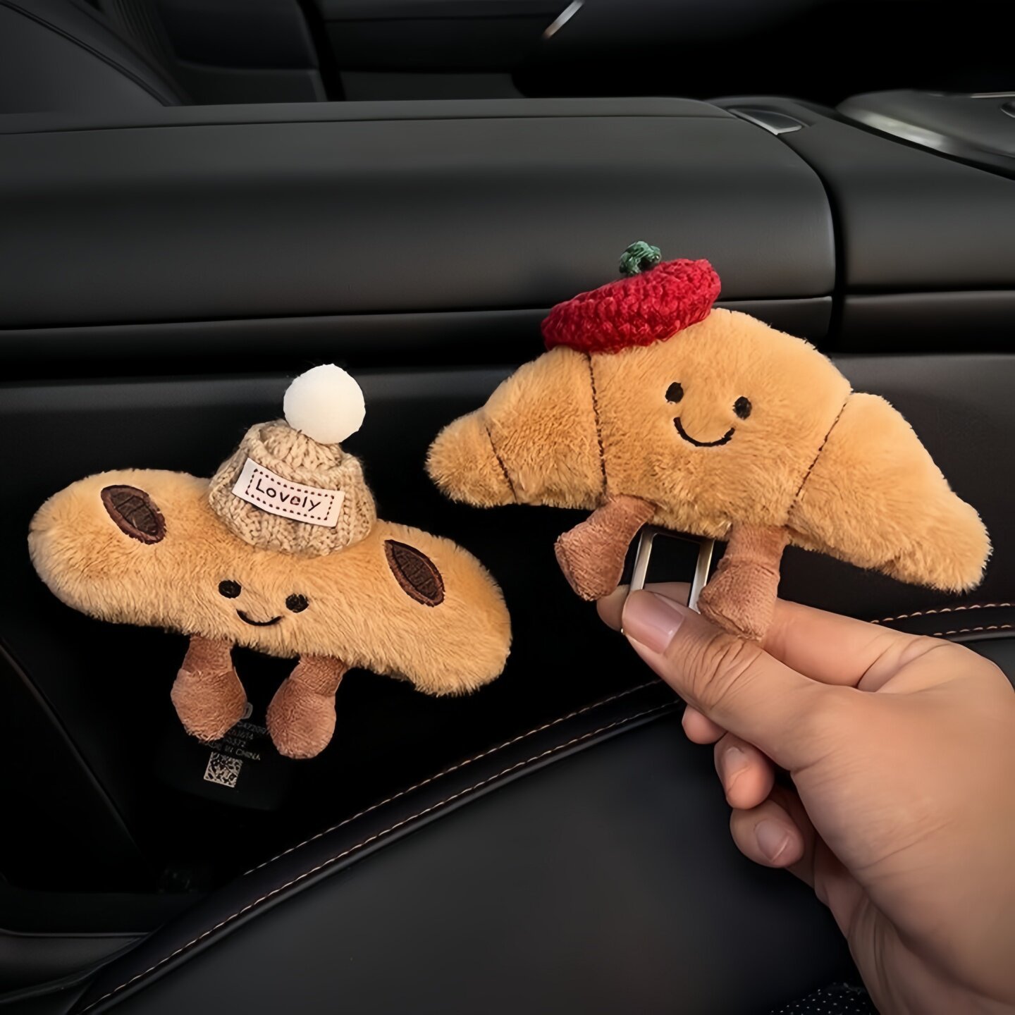 차량용 안전벨트 연장 버클 크루아상 바게트 봉제인형 실내 장식