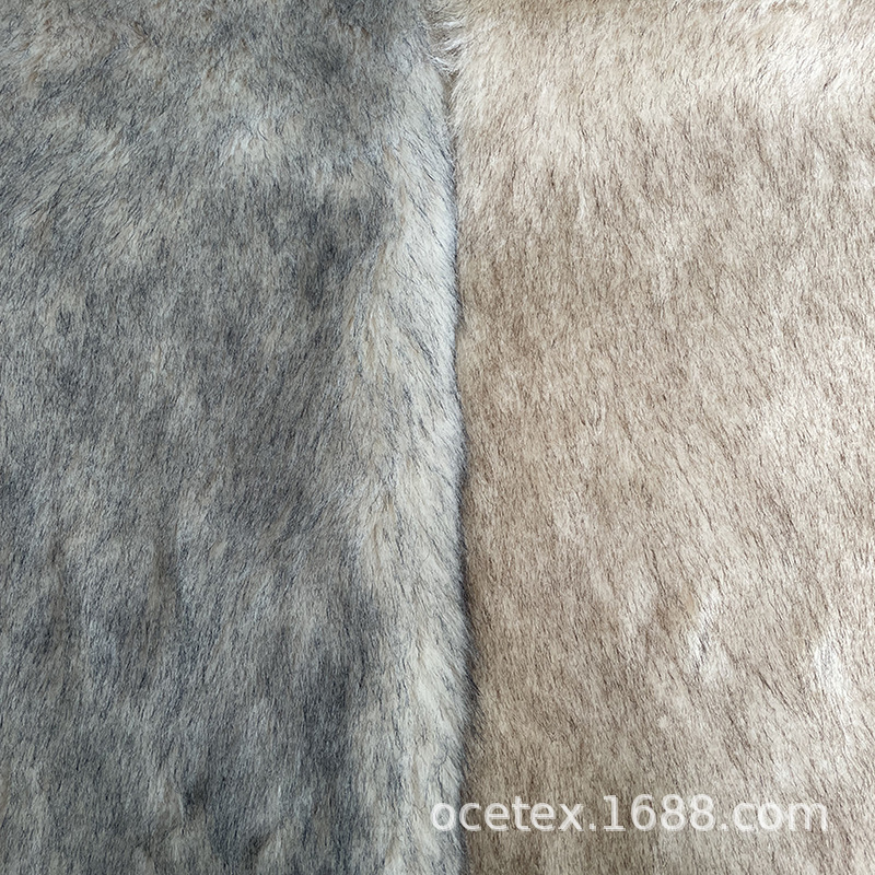 毛尖印托卡毛面料毛绒玩具布料秋冬季服装领子面料围巾布厂家供应