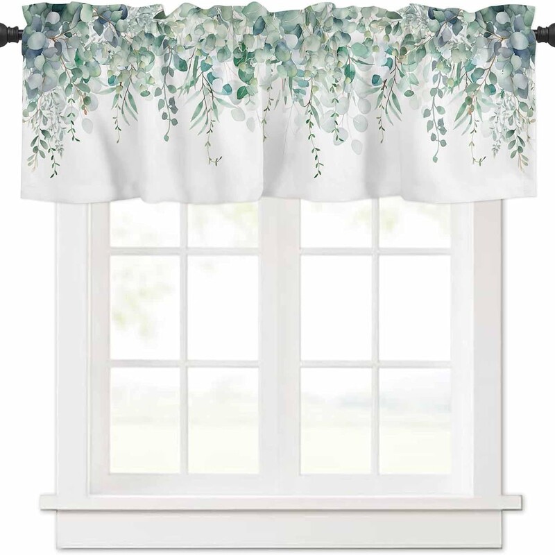Cross-border Curtain Window Curtain Curtain Small Curtain Coffee Curtain Digital Printing Curtain Arbitrary Pattern Making Sleeve Punch-free