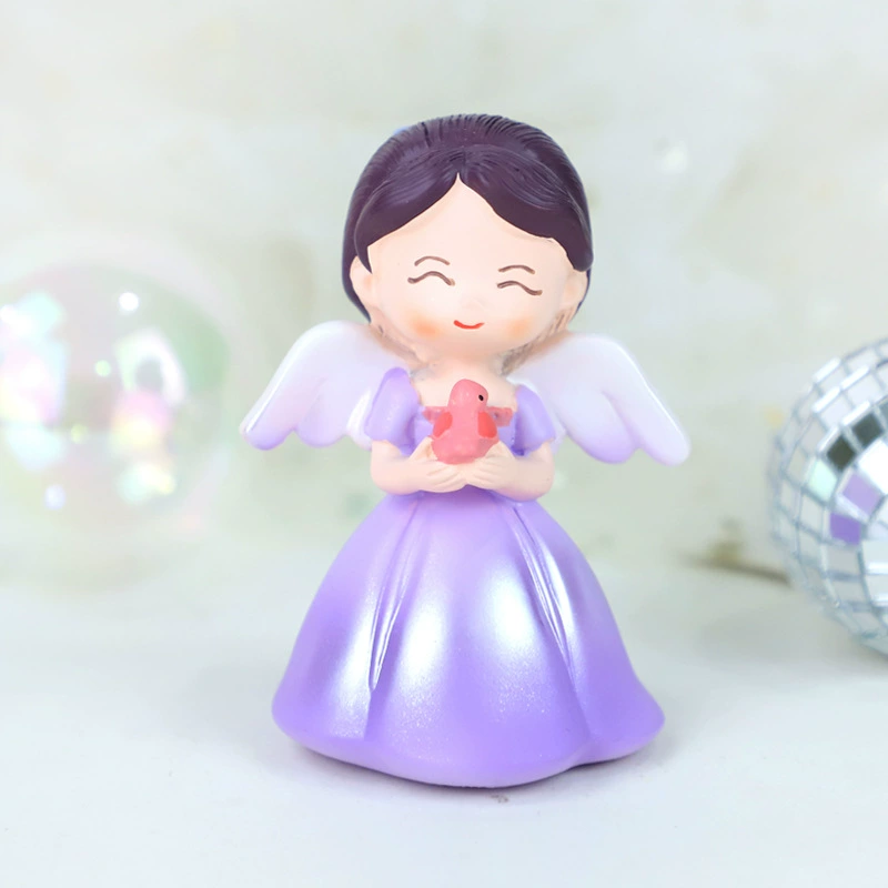 Cake topper resin (Sara) with golden ball cloud and princess fairy figures, hand‑made, 0.098 kg