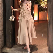 N 75108 Irregular floral camisole dress �������黨����ȹ