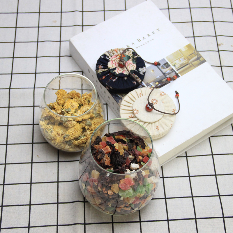 Tarro de té de vidrio de borosilicato estilo retro tela de almacenamiento tarro merienda de frutas secas de almacenamiento botella sellada Pu'er té preservación