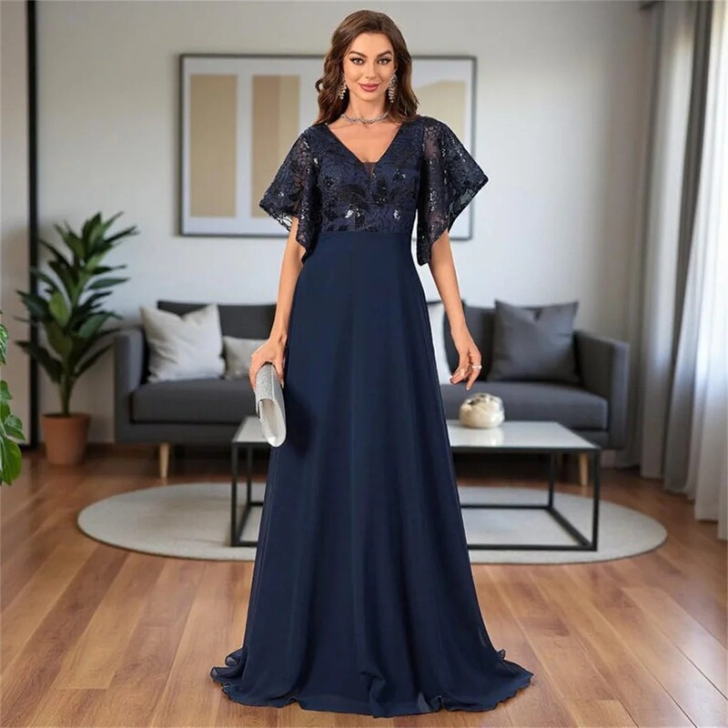 Evening Dress Aliexpress International Site 2026 New Long Vintage Half-Sleeve European and American Style Wedding Elegant Dress for Women Evening Dress Aliexpress International Site 2026 New Long Vintage Half-Sleeve European and American Style Wedding Elegant Dress for Women